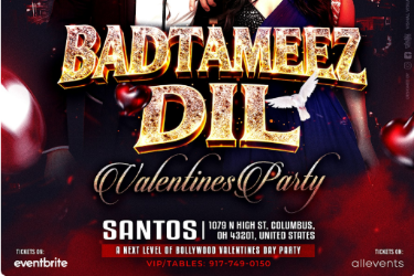 COLUMBUS BOLLYWOOD VALENTINES NIGHTOUT AT SANTOS in Columbus, OH