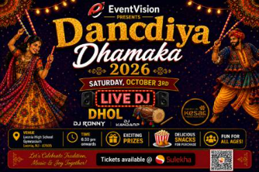 Dandiya Dhamaka 2026 Live Dj In Nj - New Jersey Indian event on Sat, Oct 17