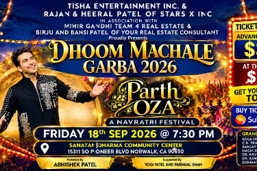 Dhoom Machale Garba 2026 With Parth Oza in , CA