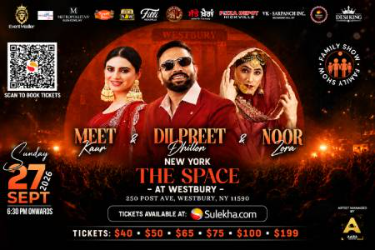Dilpreet Dhillon, Noor Zora & Meet Kaur—live In New York! - New York Indian event on Sun, Sep 27