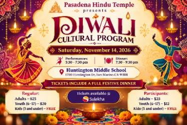 Diwali Cultural Program 2026 in Los Angeles 