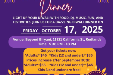 Diwali Dinner by Sanatan Ways, Redlands, CA
