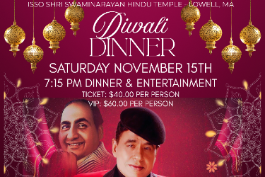 Diwali Dinner Featuring Bankim Pathak in Lowell, MA