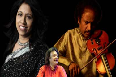 DR. L. Subramaniam & Kavita Krishnamurti with Tanmoy Bose in New York, NY