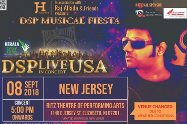 DSP Live Concert 2018 in New Jersey with Hema Chandra, Sravana Bhargavi, Ranina Reddy in Elizabeth, NJ