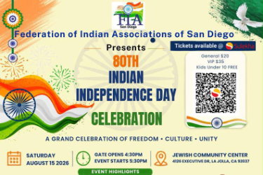 FIA San Diego's 80th Independence Day of India Celebration 2026 in La Jolla, CA