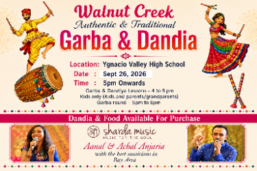 Garba & Dandiya 2026 In Walnut Creek / Concord - San Francisco Indian event on Sat, Sep 26