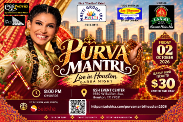 Garba Night With Purva Mantri Live In Houston - Houston Indian event on Fri, Oct 2