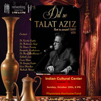 Ghazal Evening with Talat Aziz - for Physicians Hurricane Relief Effort in Evesham Township, NJ