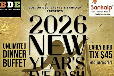 Glitz & Glamour-Welcome 2026 NYE BASH-Bollywood/Bhangra/Tollywood/Remixes. Kids Free in Foxboro, MA