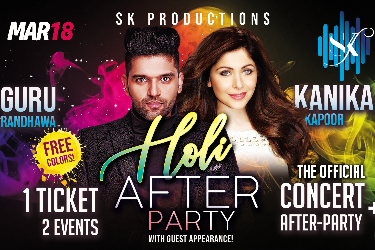 Guru Randhawa and Kanika Kapoor Live Concert AND Holi AFter-Party in Chicago, IL