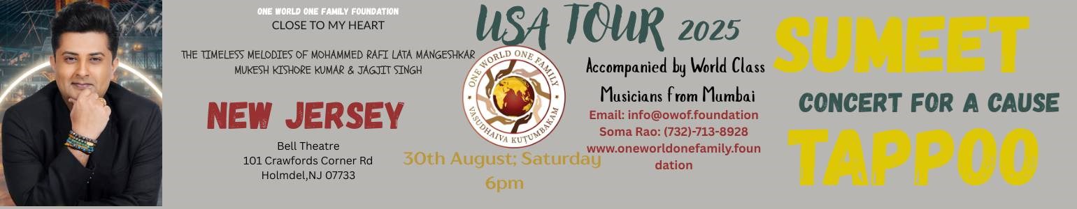 Close to My Heart USA tour 2025 Sumeet Tappoo
