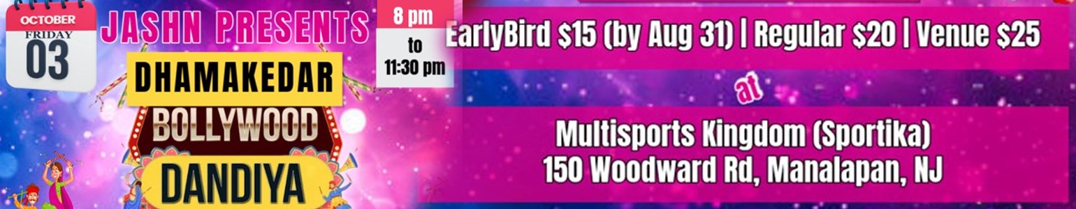 Jashn Bollywood Dandiya - Oct 03 2025 (Friday)!!