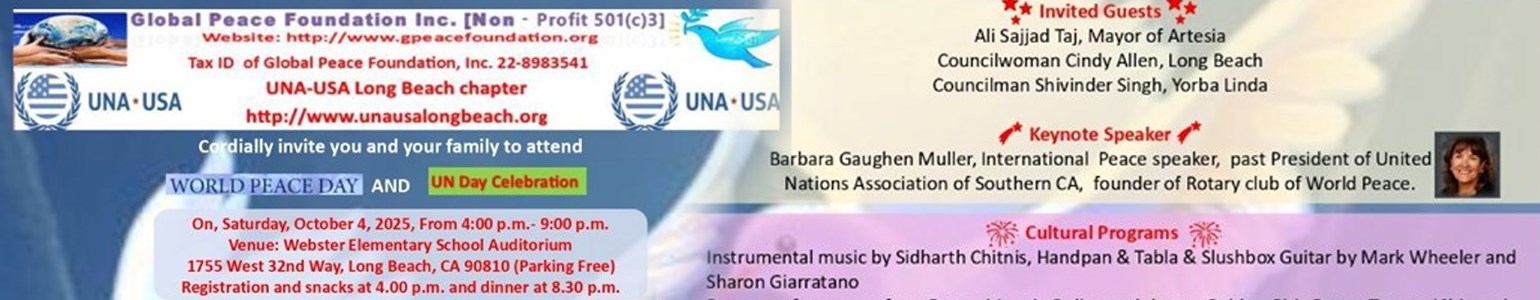 World Peace Day and Un Day Celebrations