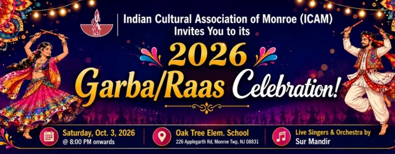2026 Garba Raas Celebration – Monroe, NJ | Indian Cultural Association of Monroe