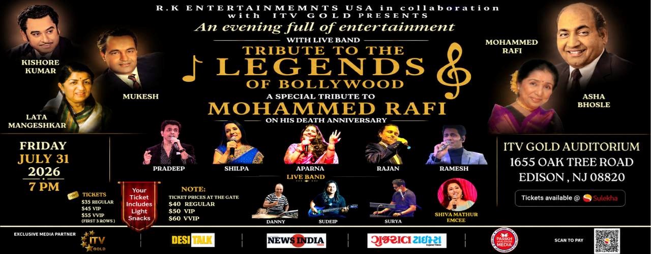 An Evening Remembering Bollywood Icons: Rafi, Kishore, Lata, Mukesh, and Asha