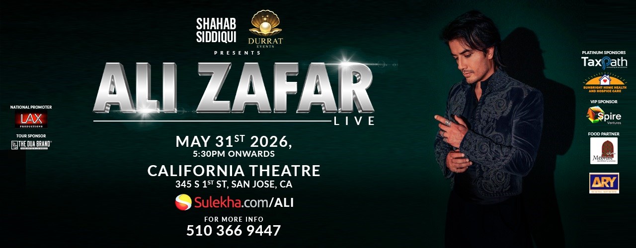 Ali Zafar Live In Bay Area 2026