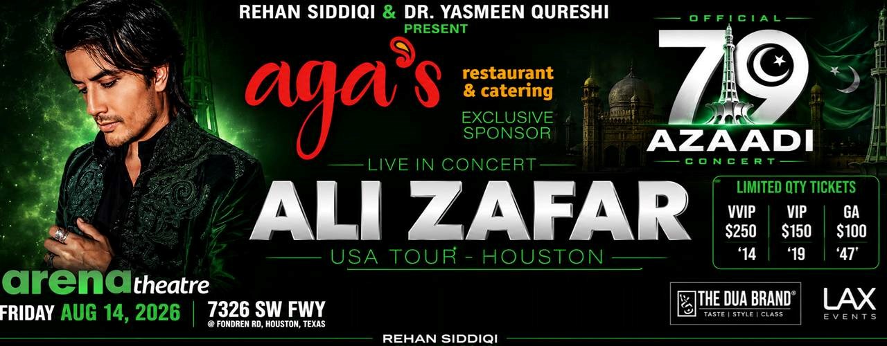 Ali Zafar Live Concert 2026 in Houston