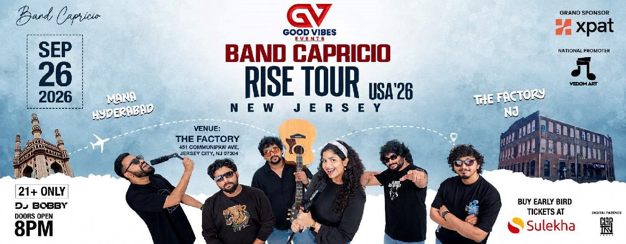 Band Capricio Rise Tour 2026 - Live In New Jersey - 21+ Only