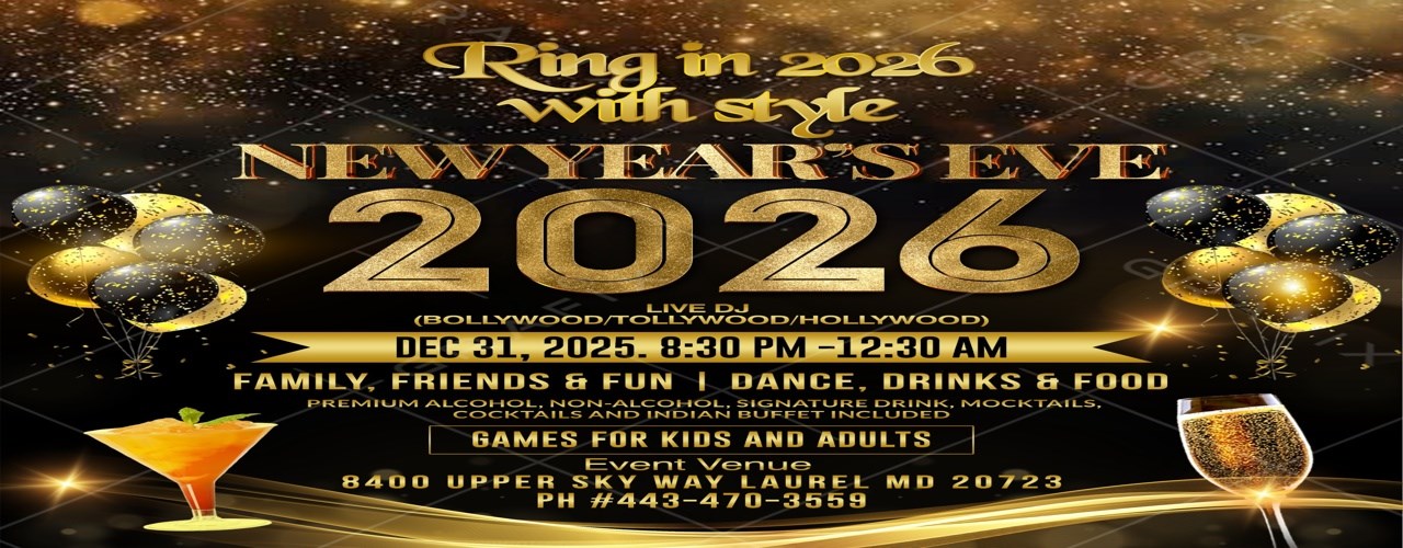  Bollywood Bash and New Year Event 2026 in Howard County, Maryland