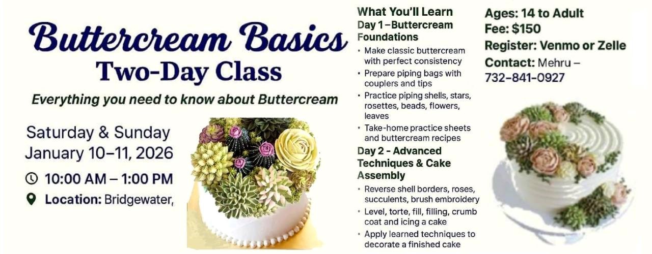 Buttercream Basics - Two days class (10th & 11th Jan)