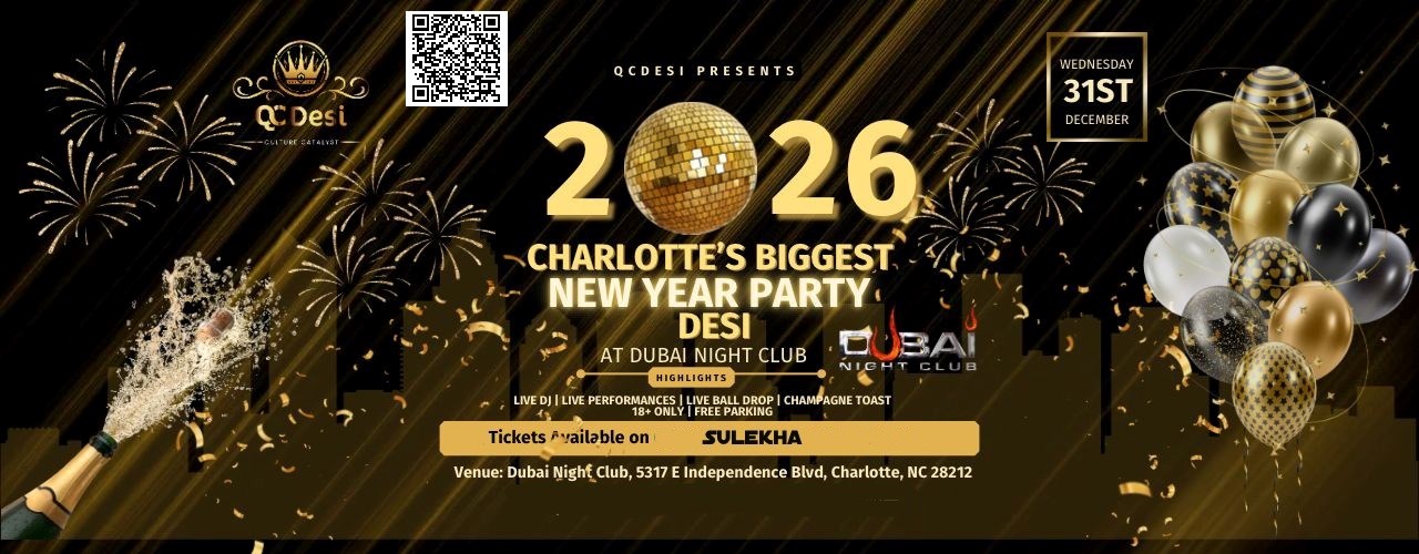 Charlotte's Biggest Bollywood NewYearEve 2026 Party by QCDESI