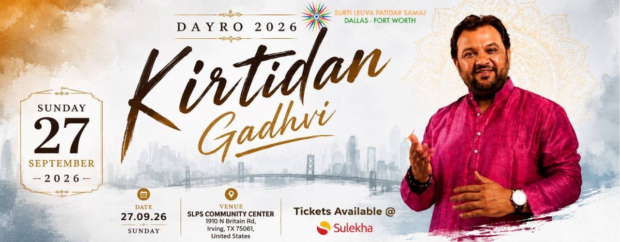 Kirtidan Gadhvi Live Dayro 2026 In Dallas, Tx