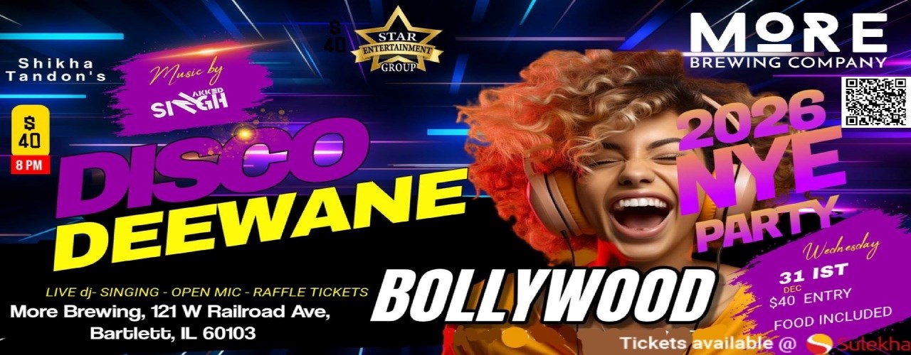 Disco Deewane Bollywood 2026 NYE Party in Illinois.