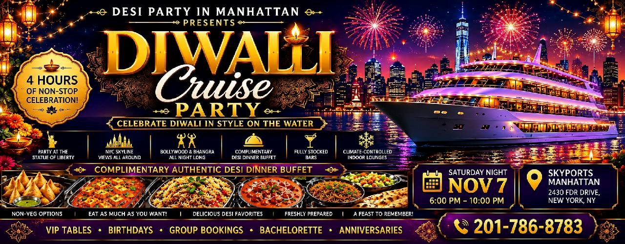 Diwali Cruise Party Desi Dinner Buffet Saturday Night Nov 7