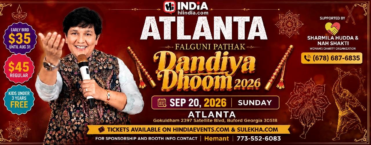 Falguni Pathak Dandiya Dhoom 2026 In Atlanta