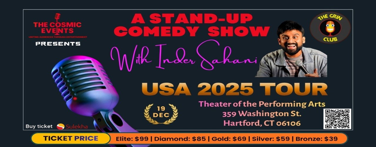 Inder Sahani Stand-Up Comedy Live 2025 in Connecticut
