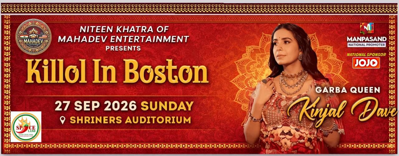 Kinjal Dave Live Killol in Boston - Biggest Garba Night 2026