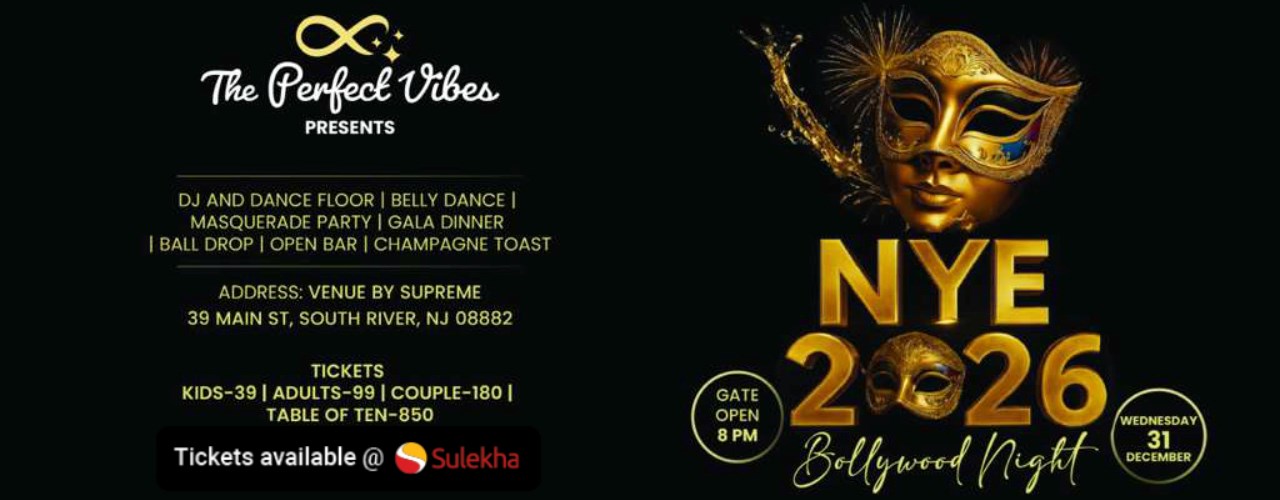 New Year’s Eve 2026 Bollywood Party in New Jersey | The Perfect Vibes NYE Gala