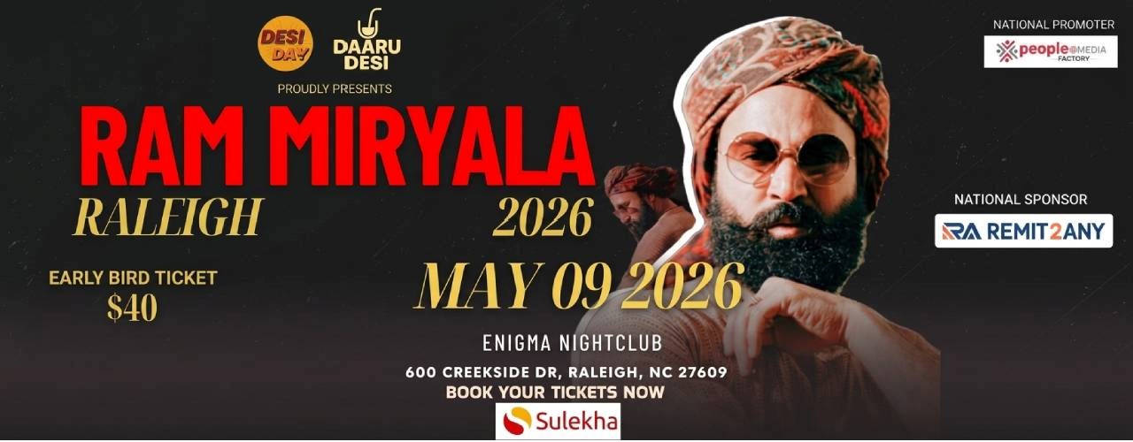 RAM in Raleigh - Ram Miriyala Live Concert 