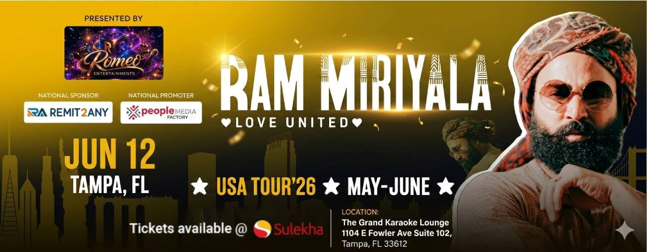 Ram Miriyala Live Concert in Tampa