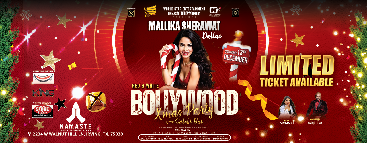 Red & White Bollywood Xmas Party