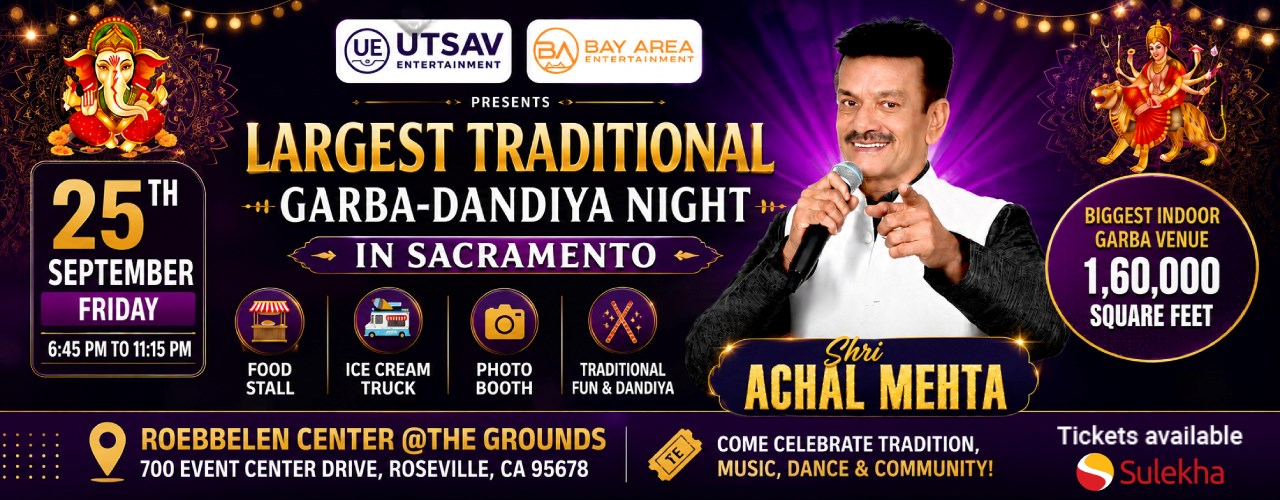 Shri Achal Mehta Live Garba & Dandiya Night in Sacramento 2026