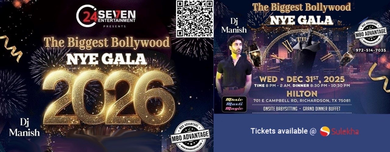 The Biggest Bollywood NYE Gala 2026 with DJ Manish in Dallas