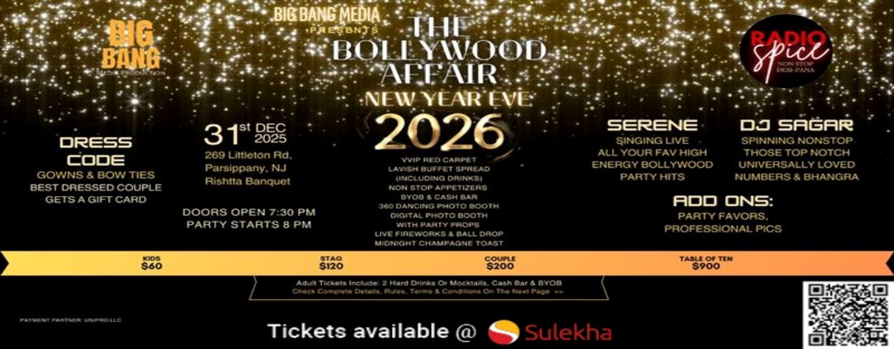 NYE-2026 BOLLYWOOD AFFAIR, NJ