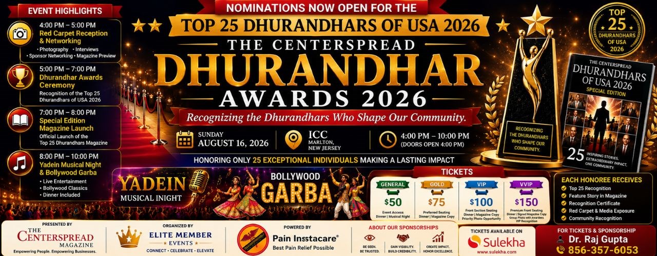 THE Centerspread DHURANDHAR 2026 AWARD & BOLLYWOOD GARBA NIGHT