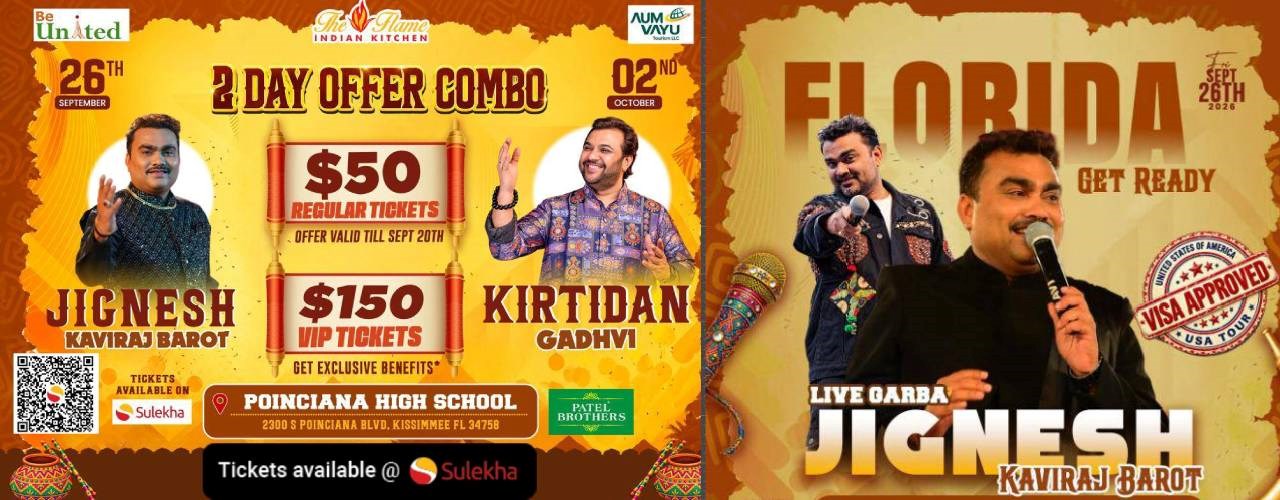 Traditional Garba Event with Jignesh kaviraj Barot in Florida