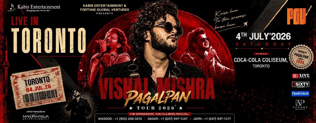 Vishal Mishra Live In Concert - Pagalpan Tour in Toronto
