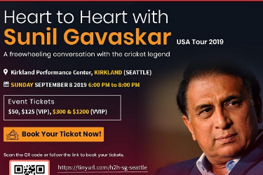 Heart to Heart with Sunil Gavaskar - Seattle in Kirkland, WA