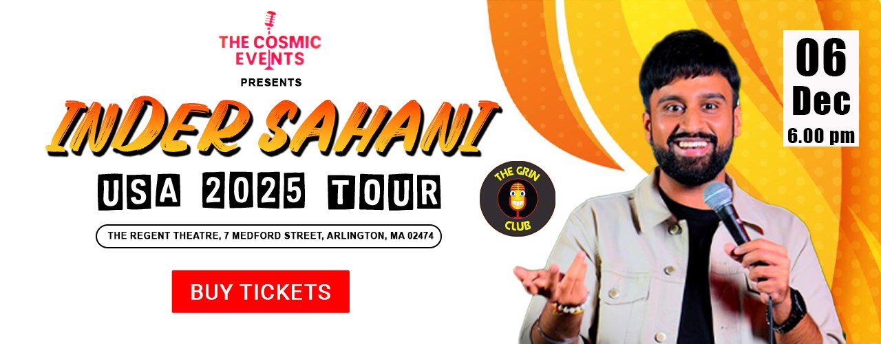 Inder Sahani Stand-Up Comedy Live 2025 in Boston
