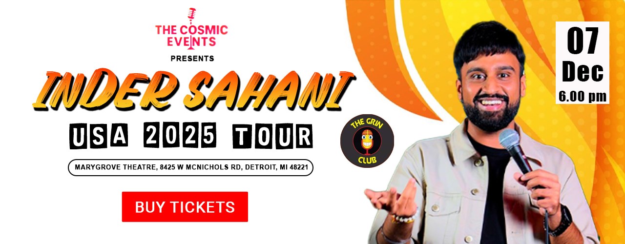 Inder Sahani Stand-Up Comedy Live 2025 in Detroit