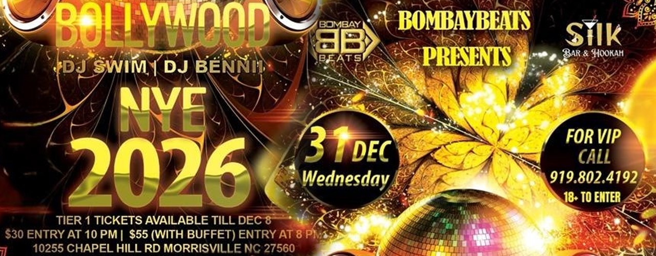 NYE Bollywood 2026 in North Carolina