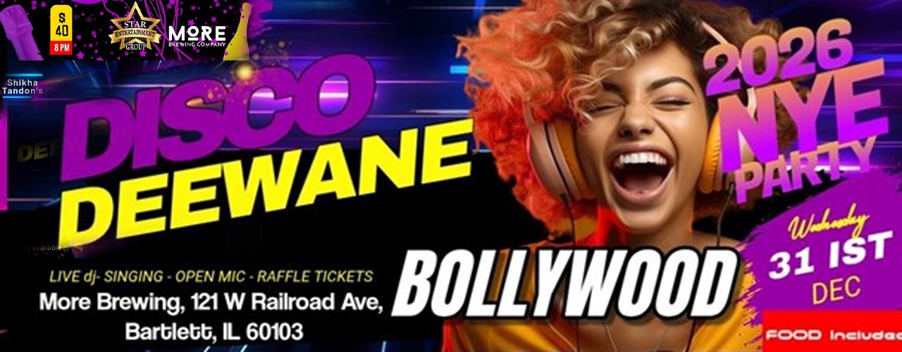 Disco Deewane Bollywood 2026 NYE Party in Illinois.