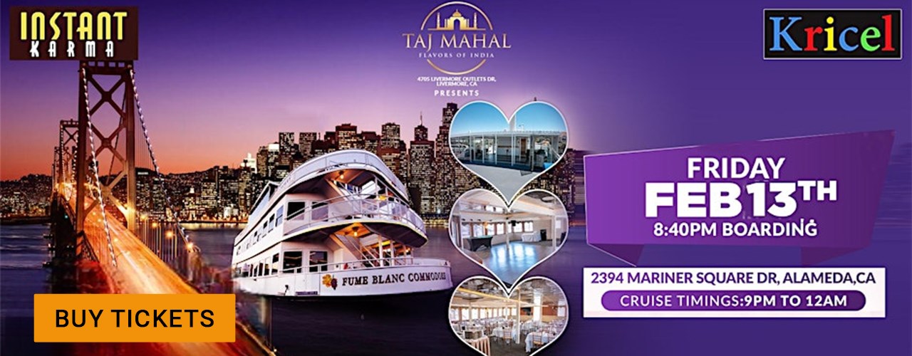 Dil Dhadakne Do 2026 San Francisco Love Boat Valentines Dinner Cruise Bollywood Style (Tickets Include Buffet Dinner,Parking,Unlimited Wine and Champagne, Entertainment and 3 Hours of Cruising)