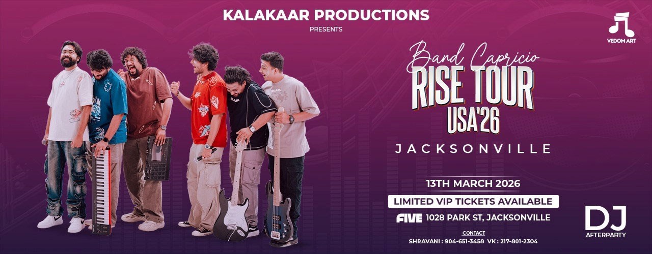 Band Capricio Rise Tour in Jacksonville - Ages - 14+ A perfect concert setting, high energy, DJ afterparty