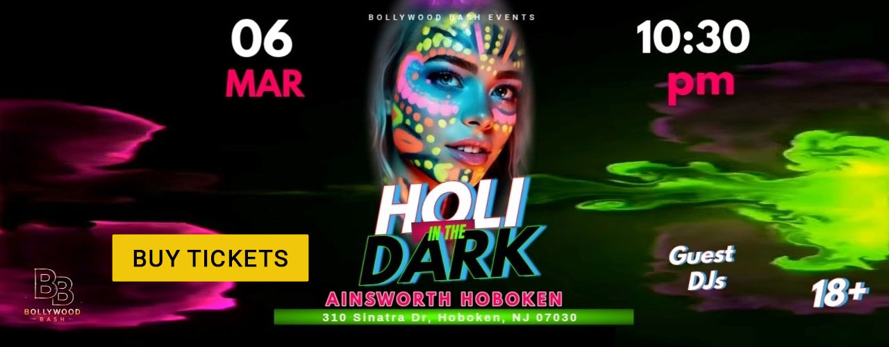 Bollywood Holi Neon Night - Holi in the Dark Ainsworth HOBOKEN